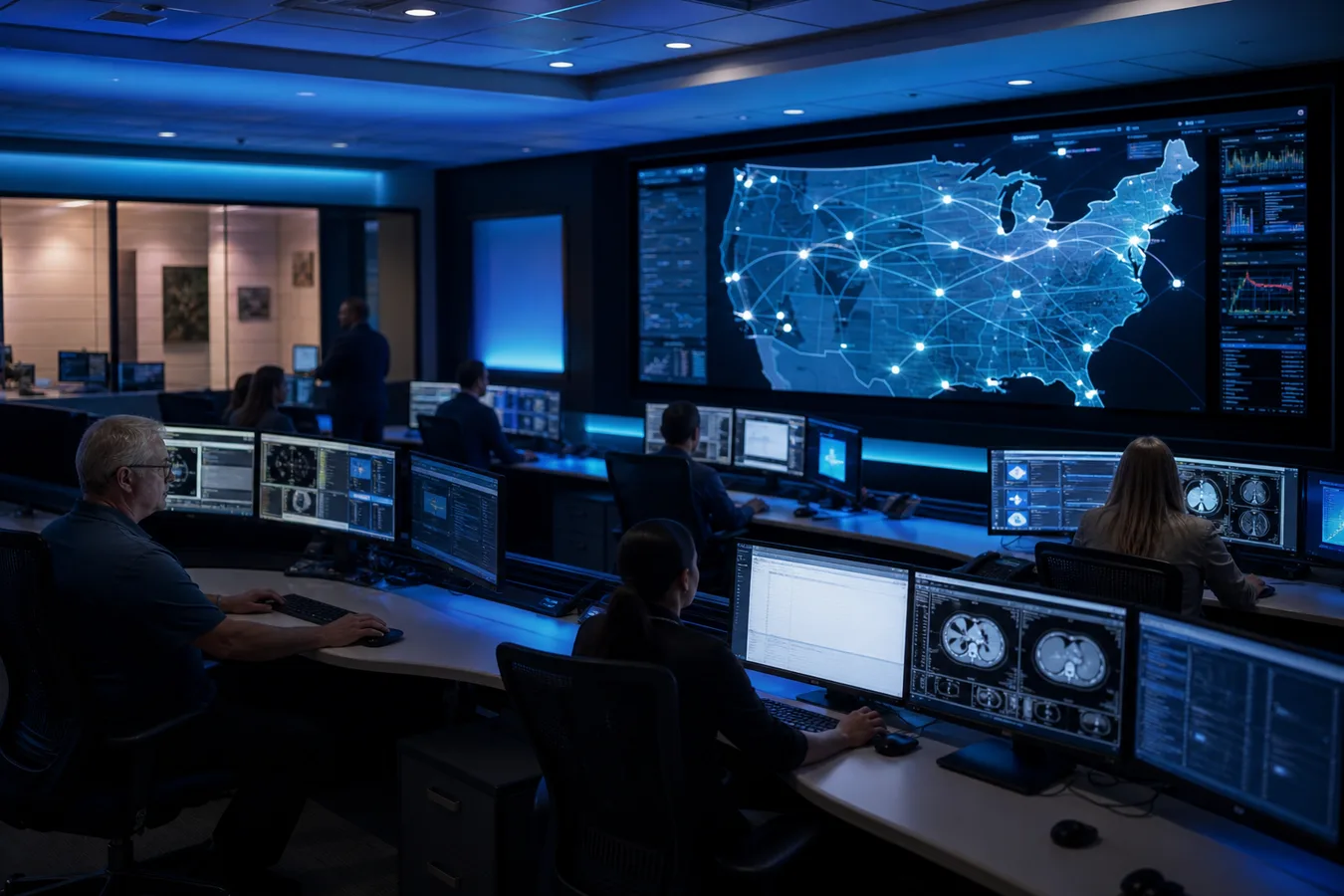 Teleradiology network transmitting imaging studies for remote interpretation