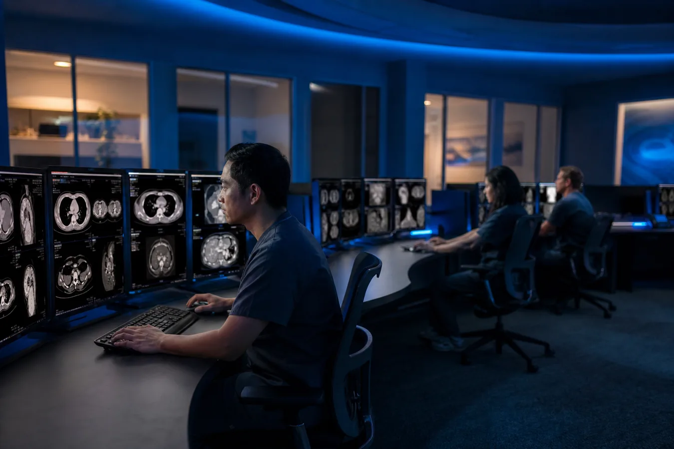 Overnight teleradiology operations providing nighthawk coverage